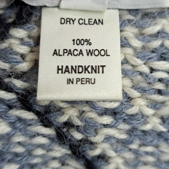 Hallet San Francisco alpaca wool blue button-down sweater M - Picture 4 of 5